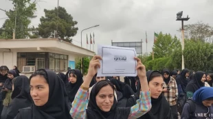 تجمع اعتراض دانشجویان اساتید وهمکاران آموزشکده ملی مهارت دختران گنبد  7