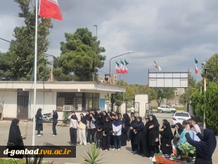 مراسم اهتزاز پرچم مقدس جمهوری اسلامی ایران در آموزشکده ملی مهارت دختران گنبد در آغاز سال تحصیلی 3